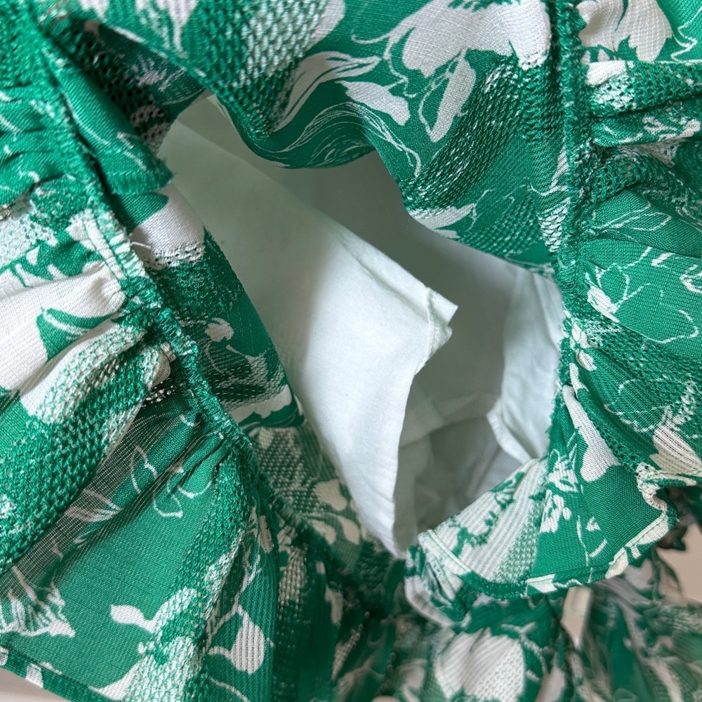 ALEXIS Cerca Romper Emerald Green Floral Ruffle Size Small - Picture 5 of 6